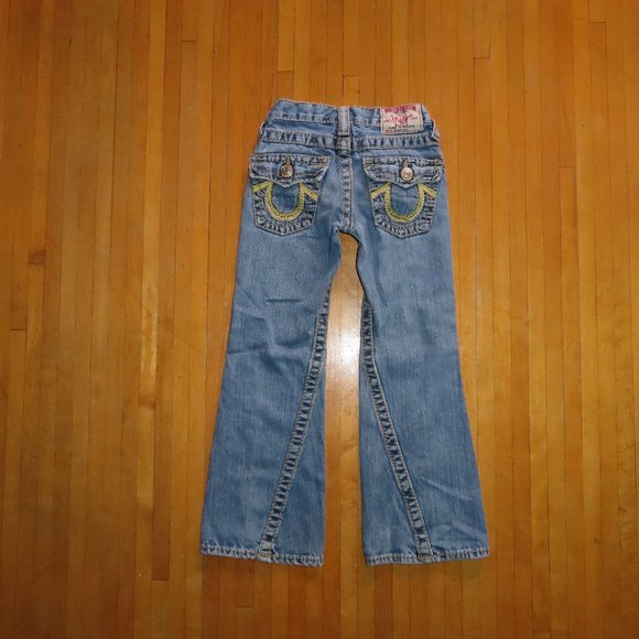 Vintage Y2K Rare True Religion Sunshine yellow Rainbow Joey flare boot Big T 6 - Picture 6 of 9